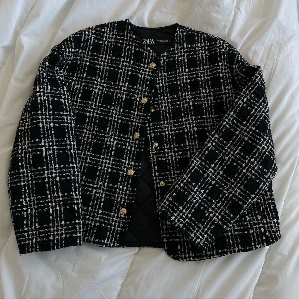 Zara tweed jacket with lining